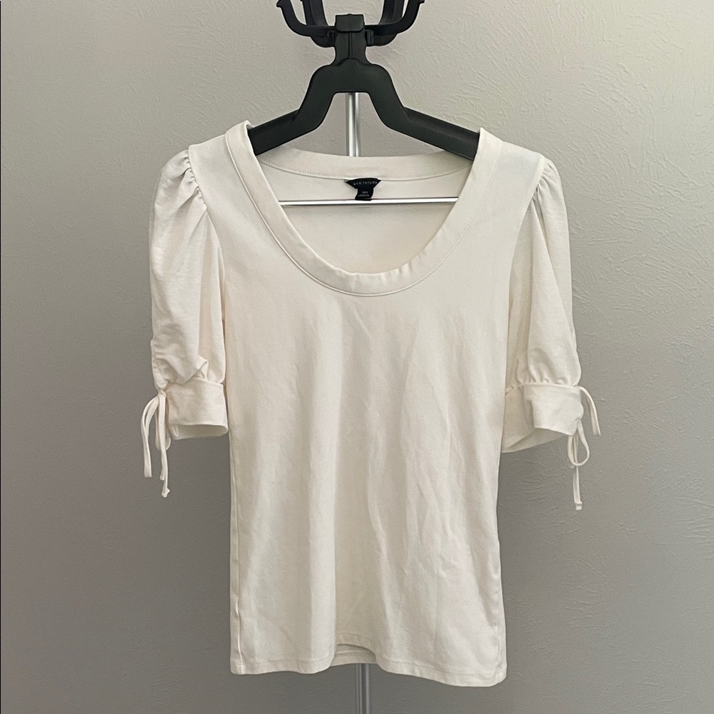 Ann Taylor Cream Puff Sleeve Blouse